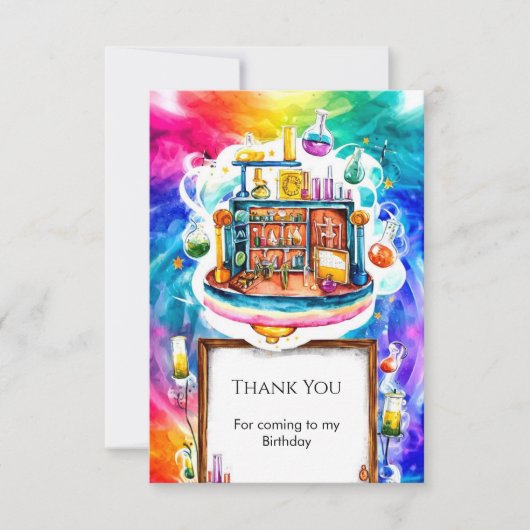 Wierige pret scheikundige wetenschapper verjaardag bedankkaart (Voorkant)