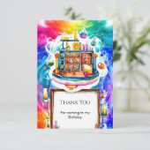 Wierige pret scheikundige wetenschapper verjaardag bedankkaart (Staand voorkant)