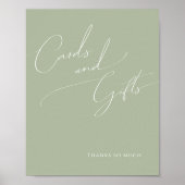 Wierige Script | Saliegroene Kaarten en Cadeaus Bo Poster (Voorkant)