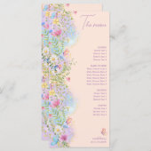 Wierige Wilde Bloemen Tuin Bruiloft Borrel Menu (Voorkant / Achterkant)