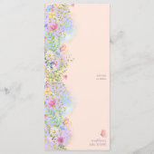 Wierige Wilde Bloemen Tuin Bruiloft Feestje Menu (Achterkant)