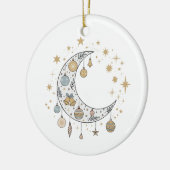 Wierook Boho Hemels Kerstmaan & Sterren Keramisch Ornament (Links)