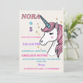 Wierook Eenhoorn Magisch Feest Uitnodiging met Pas (Staand voorkant)