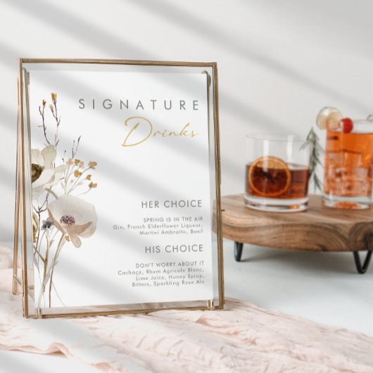 Wierook Wildbloem Handtekeningdranken Bord Poster