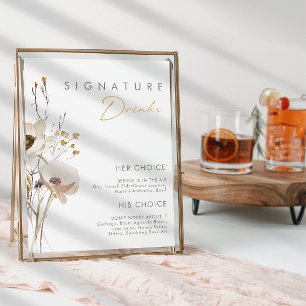 Wierook Wilde Bloem Handtekening Dranken Bord Poster