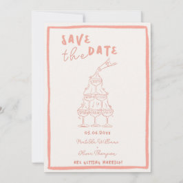 Wierooke Roze Save The Date Uitnodiging