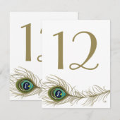 Wierookende Pauwveer Tafelnummerkaart Kaart (Voorkant / Achterkant)