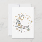 Wierookse Boho Hemelse Kerstmaan & Sterren Bedankkaart (Achterkant)