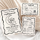 Wierreactiekaart voor de Whimsical Moon RSVP Kaartje