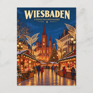 Wiesbaden Duitsland Kerstmarkt Reisansichtkaart Briefkaart