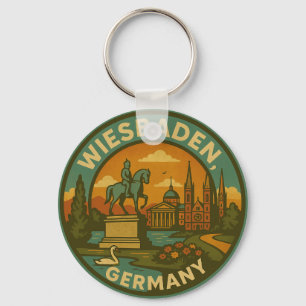 Wiesbaden Duitsland Landmark Kunst Sleutelhanger