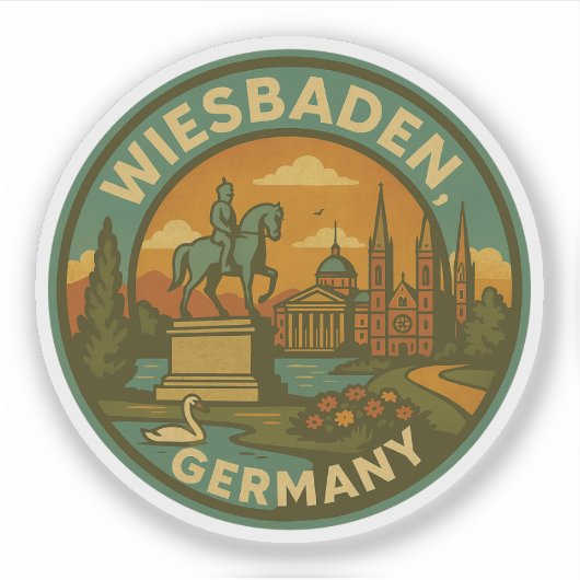 Wiesbaden Duitsland Landmark Kunst Sticker (Voorkant)