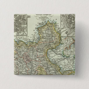 Wiesbaden en Frankfurt Duitsland Vierkante Button 5,1 Cm