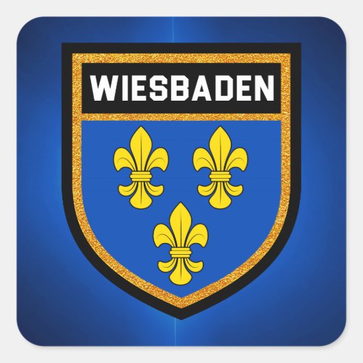 Wiesbaden Flag Vierkante Sticker (Voorkant)