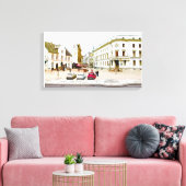 Wiesbaden, Marktplatz, Street view - Germany Canvas Afdruk (Insitu (Woonkamer))