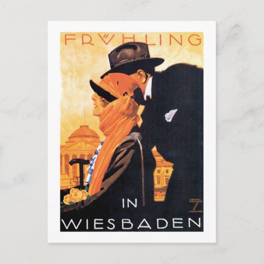 Wiesbaden Travel Poster Briefkaart (Voorkant)