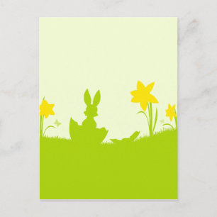 Wiese Osterhase Narzissen Briefkaart