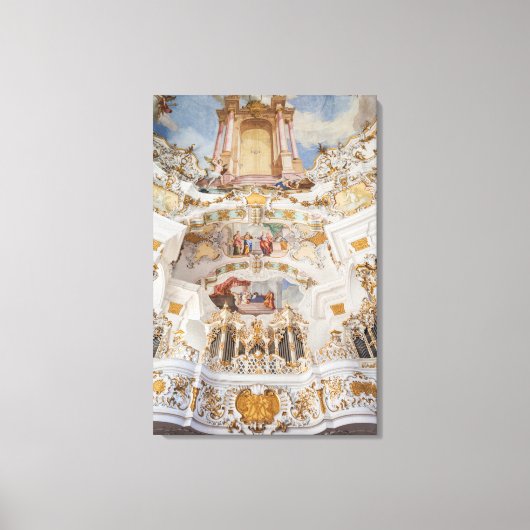 Wieskirche Kerkinterieur Canvas Afdruk (Voorkant)
