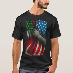 Wiet Amerikaanse Vlag 4 juli Grappige Wiet Liefheb T-shirt
