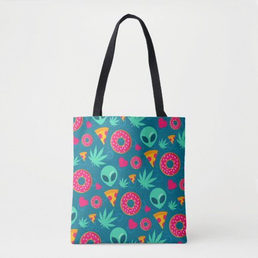 wiet, buitenaardse wezens, junkfood tote bag (Voorkant)
