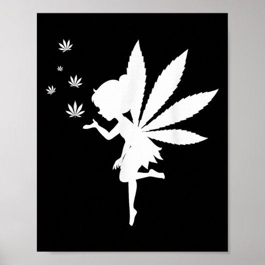 Wiet Fairy Fantasy Leaf Stoner Pot Smoker Poster (Voorkant)