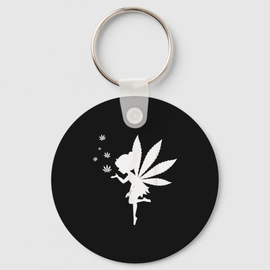 Wiet Fairy Fantasy Leaf Stoner Pot Smoker Sleutelhanger (Voorkant)