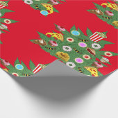 Wiet kerstboom gepersonaliseerd cadeaupapier (Hoek)