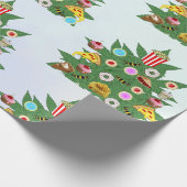 Wiet Kerstboom op Vape Cloud Achtergrond Cadeaupapier (Hoek)