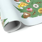 Wiet Kerstboom op Vape Cloud Achtergrond Cadeaupapier (Rol Hoek)