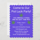 Wiet Leaf Pot Luck Party Gepersonaliseerd Kaart (Voorkant)