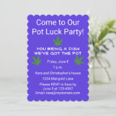 Wiet Leaf Pot Luck Party Gepersonaliseerd Kaart (Staand voorkant)