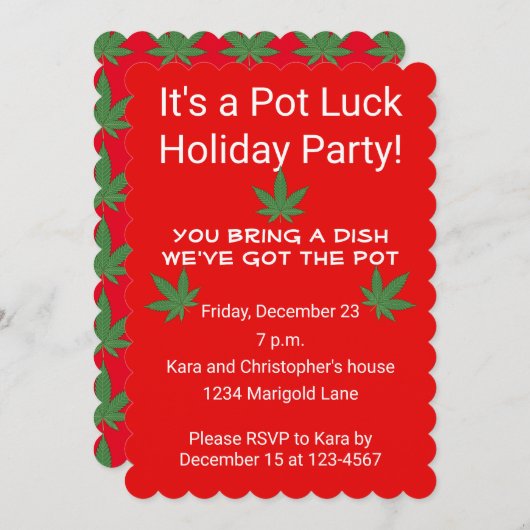 Wiet Leaf Pot Lucky Gepersonaliseerd Kaart (Voorkant / Achterkant)