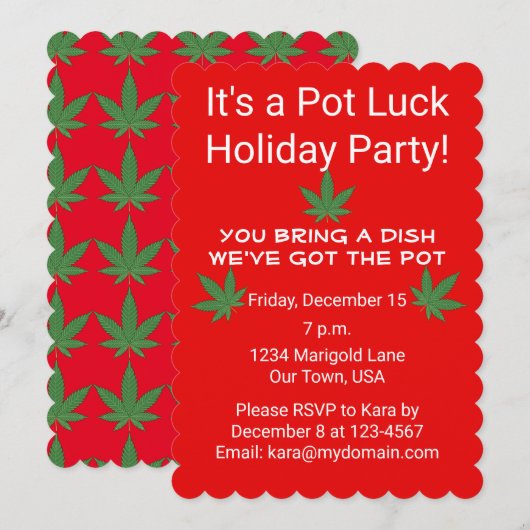 Wiet Leaf Pot Lucky Gepersonaliseerd Kaart (Voorkant / Achterkant)