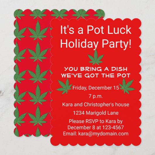 Wiet Leaf Pot Lucky Gepersonaliseerd Kaart (Voorkant / Achterkant)