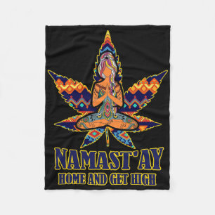 Wiet Namast'ay Thuis En Wordt High S Namaste Lief Fleece Deken
