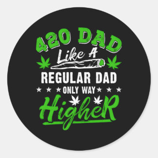Wiet papa als een gewone papa alleen veel hoger po ronde sticker