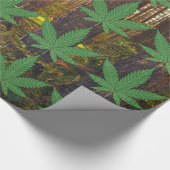 Wietblad op Forest Bossen Achtergrond Cadeaupapier (Hoek)