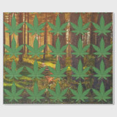 Wietblad op Forest Bossen Achtergrond Cadeaupapier (Vlak)