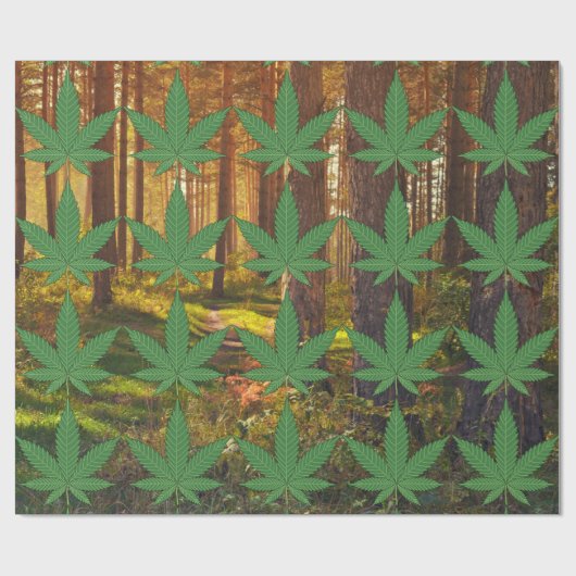 Wietblad op Forest Bossen Achtergrond Cadeaupapier (Vlak)
