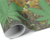 Wietblad op Forest Bossen Achtergrond Cadeaupapier (Rol Hoek)