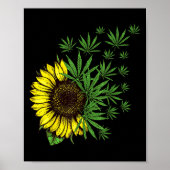 Wietblad Zonnebloem Vrouwen T Roker Poster (Voorkant)