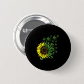 Wietblad Zonnebloem Vrouwen T Roker Ronde Button 5,7 Cm (Voorkant /achterkant)