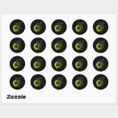 Wietblad Zonnebloem Vrouwen T Roker Ronde Sticker (Vel)