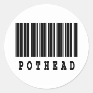 wietkop barcode ontwerp ronde sticker