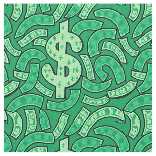 Wievey Green Dollar teken Stof (Close Up)