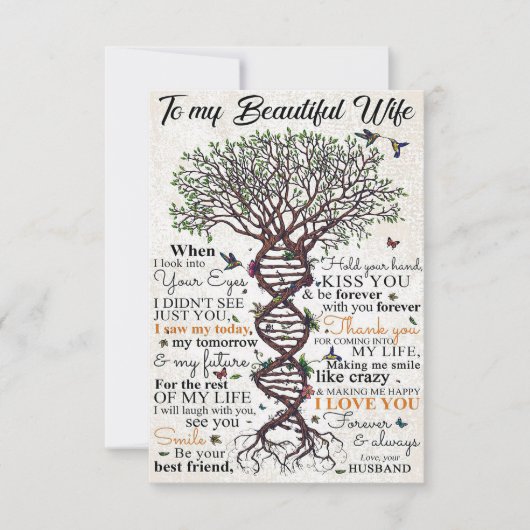 Wife Art To My Beautiful Wife Bedankkaart (Voorkant)