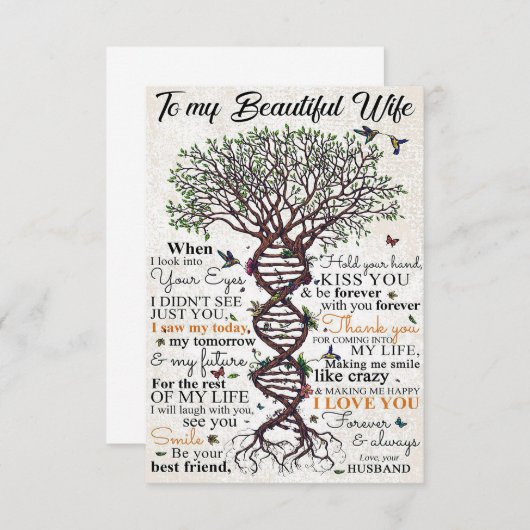 Wife Art To My Beautiful Wife Bedankkaart (Voorkant / Achterkant)