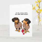 Wife Birthday Card  Kaart (Gele Bloem)