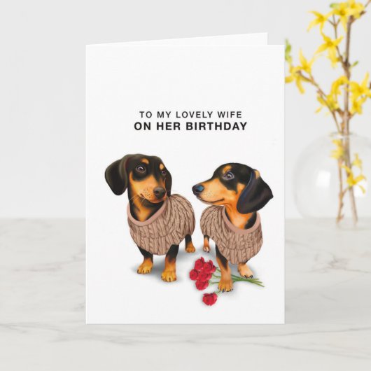 Wife Birthday Card  Kaart (Gele Bloem)