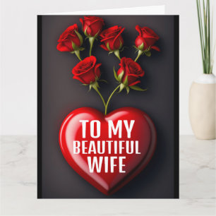 WIFE BIRTHDAY ROZEN ROMANTISCH WENSKAART KAART